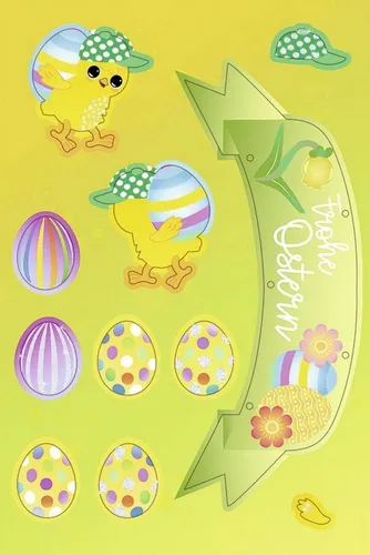 Bastelset Mobile Ostern Fensterbilder basteln Hasen, Hühner, Ostereier