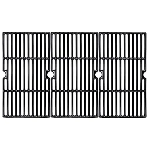 GFTIME Gusseisen Grillrost 43 x 24cm für Charbroil Gasgrills - 3 Stück - Grillroste aus porzellanbeschichtetem Gusseisen für gleichmäßige Hitzeverteilung und professionelles Anbraten. Ideal für verschiedene Charbroil Modelle, langlebig und einfach zu reinigen.