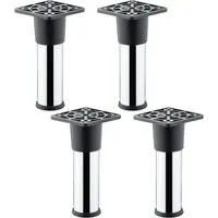SOTECH 4er Set Möbelfüße ALFA Ø25 mm Höhe 100 mm Chrom Poliert