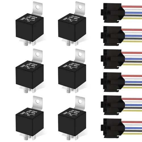 Stück Relais12V 40A 5 Pin für Car Auto Truck Motor Car Relay mit Steckdose 5-Polig KFZ Fahrzeug Motor Relais mit Drähte, Umschalt Relais 6