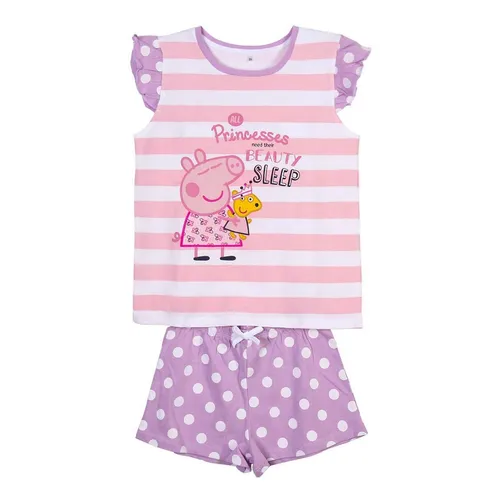Schlafanzug Kurze Ärmel Single Jersey Bretelles Peppa Schwein Rosa - 2 J