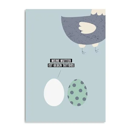 Nastami Osterkarte Postkarte Ostern Geschenk Ostern (Osterkarte TATTOO)