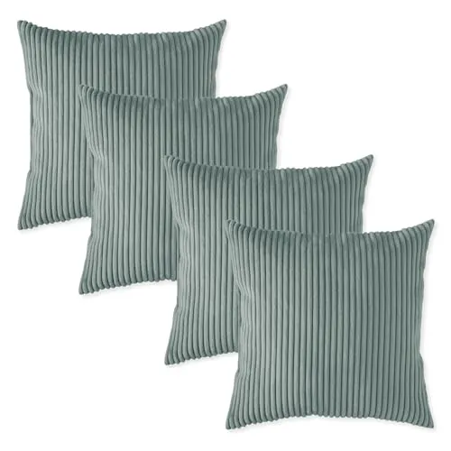 sleepling 4er Set Kord Sofakissen 40 x 40 cm - Zierkissen aus robustem Polsterstoff, ideal für Sofa und Bett. Hohe Rückstellkraft und optimale Anpassung für maximalen Komfort.