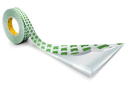 3M Doppelseitiges Klebeband mit PVC-Träger 9087, 25 mm x 50 m, 0,26 mm, Weiß (9-er Pack)