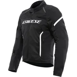 Dainese Air Frame 3 Herren Motorradjacke 60 - Schwarz/Weiß - Motorradjacke für Herren, atmungsaktiv und winddicht, ideal für Sommerfahrten mit herausnehmbaren Protektoren und regulierbarer Passform.