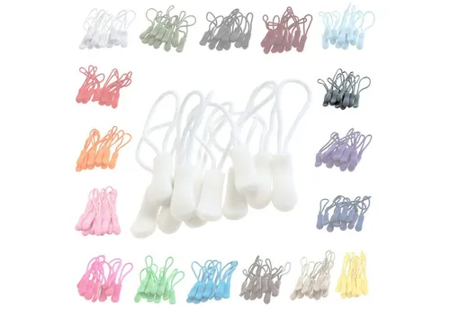 maDDma Reißverschluss 10 Zipperschlaufen Reißverschlussanhänger Verlängerung Farbwahl, milchweiß