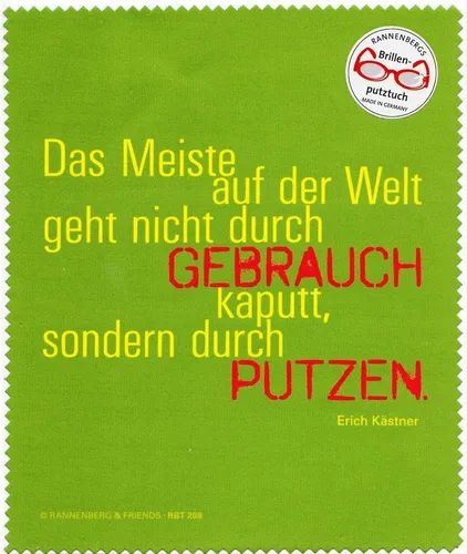 Microfasertuch | Brillenputztuch -15x18cm - Das Meiste auf der Welt | Rannenberg