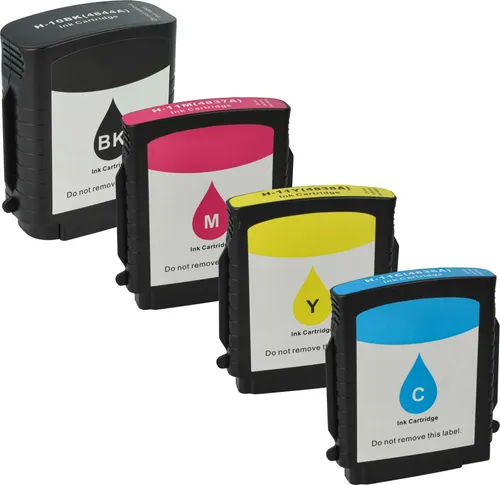 vhbw 4x Tintenpatronen kompatibel mit HP DesignJet 110plus, 110 Plus NR, 500, 100 Plus, 110, 110 Plus, 500 24 Inch, 111, 100 Drucker (Kompatibel)