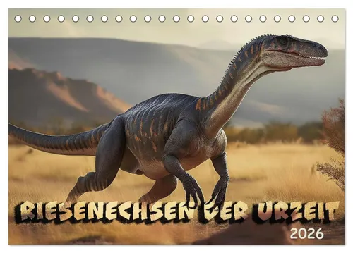 Werner Braun | Riesenechsen der Urzeit Tischkalender 2026 - DIN A5 quer, 14 Seiten voller faszinierender Einblicke in die Urzeit. Ideal für Dinosaurier-Fans und Naturbegeisterte, bietet dieser Kalender spannende Motive und hochwertige Verarbeitung.