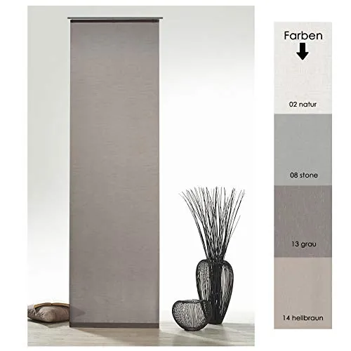 heimtexland Flächenvorhang Natur Batist Optik inkl. Zubehör HxB 245x60 cm in grau-braun - Schiebegardine einfarbig matt Natural Chic Gardine Typ410