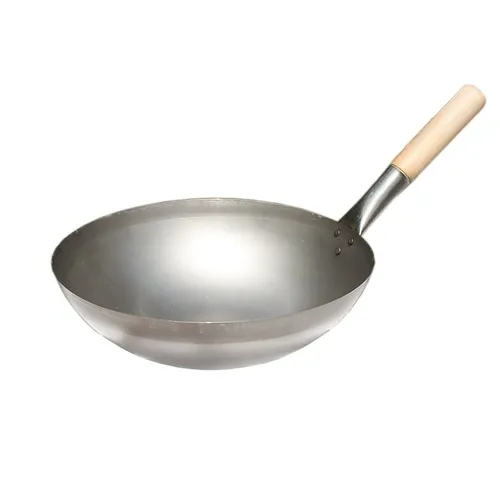Original chinesischer Wok mit Holzgriff, Ø 35 cm - Ideal für Gasherde - Pfanne für Gasherde, mit runden Boden und langlebigem Stahl, perfektes Kochgeschirr für authentische asiatische Gerichte.