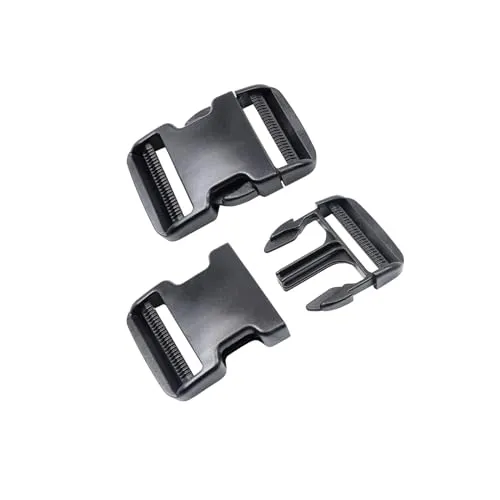 BAIWOAK Extra dicke Kunststoffschnallen, doppelt verstellbar, Schnellverschluss, 5 cm breit, 2 Stück, Clips, kein Nähen, strapazierfähige Kunststoffschnalle, Ersatz für Riemen, Rucksack, Bauchtasche