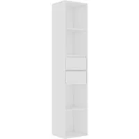 vidaXL Bücherregal Weiß - 36x30x171 cm - Modernes Regal aus stabilen Holzwerkstoffen mit 4 offenen Regalböden und 2 Schubladen für optimalen Stauraum. Ideal für eine stilvolle und aufgeräumte Wohnumgebung.