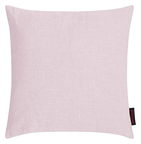 Magma „Riva“ Kissenhülle ca. 40 x 40 cm im Retro-Style; Leinen-Vintage-Look in 6 zarten angesagten Pastelltönen (Farbe rose)