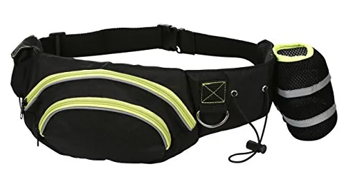 Kerbl Pet 81197 Trainings-Bauchgurt Active - Schwarz Pistazie, verstellbar und ideal für lange Spaziergänge und Training mit reflektierenden Paspeln