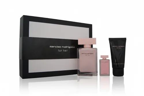 narciso rodriguez For Her Eau de Parfum Geschenkset 50ml + 7,5ml & Body Lotion 50ml