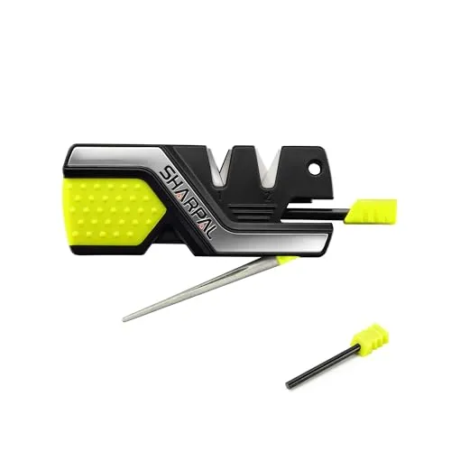 SHARPAL 101N (Grüne Version) 6-in-1 Taschenmesser schärfer & Überlebenswerkzeug mit noch ein Feuerstein, Schärfen und polieren Sie alle Outdoor- und Küchenmesser, aus Diamant