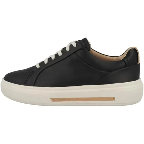 Clarks Damen 261763074 Sneaker - Schwarz Leder, 40 EU - Damen-Sneaker aus verantwortungsvoll angebautem Leder mit herausnehmbarer Innensohle für optimalen Komfort und Nachhaltigkeit.