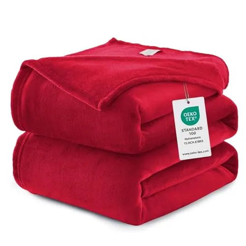 WAVVE Kuscheldecke Flauschig Decke Fleecedecke in rot von WAVVE