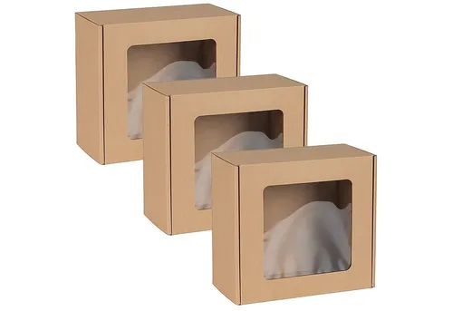 Sarcia.eu Geschenkbox Quadratische Schachtel mit Sichtfenster, Geschenkbox 20x20x10 cm x3