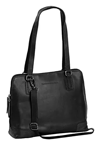 The Chesterfield Brand Schultertasche Manon - Schultertasche aus robustem Leder mit Old-School Look, ideal für die sichere und ordentliche Aufbewahrung von Laptop und persönlichen Dingen.