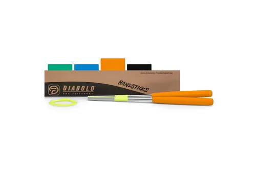 Diabolo Freizeitsport Spiel Handstäbe Aluminium 32,5 cm mit Ersatzschnur - Viele Farben, Diabolo Jonglier Zubehör 32,5 cm Stäbe mit Nylon Schnur, Leichte Alu Diabolo Sticks mit Moosgummi Griff für Kinder
