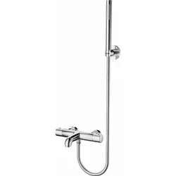 Wannenarmatur Duscharmatur Thermostat mit Handbrause - Armaturen für Wandmontage, ausgestattet mit einem Thermostat für präzise Temperaturkontrolle und einer eleganten Chrom-Oberfläche.