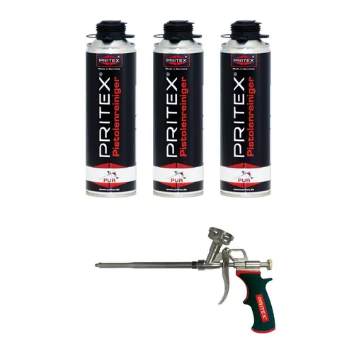 Bauschaumpistole inkl. 3 x Pistolenreiniger 500 ml