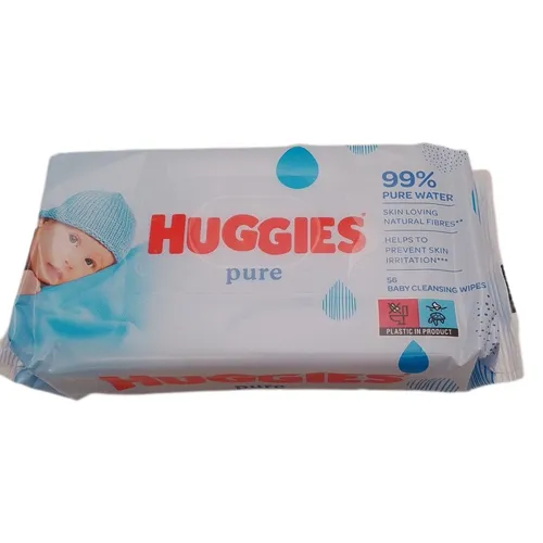 Huggies Pure, Babytücher, 18 Packungen (insgesamt 1008 Tücher) — 99 Prozent rein