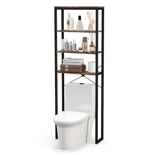 4-stufiges Waschmaschinenregal aus Metall in schwarz von Costway