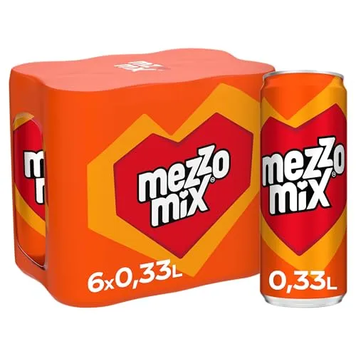 Mezzo Mix - prickelnd-erfrischendes Mischgetränk aus Cola und Orange - Softdrink in stylischen Einweg Dosen (6 x 330 ml)