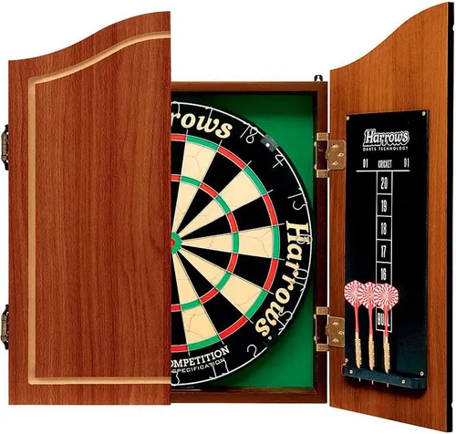Harrows Dartscheibe Komplettset - Pro's Choice mit Schrank und Zubehör