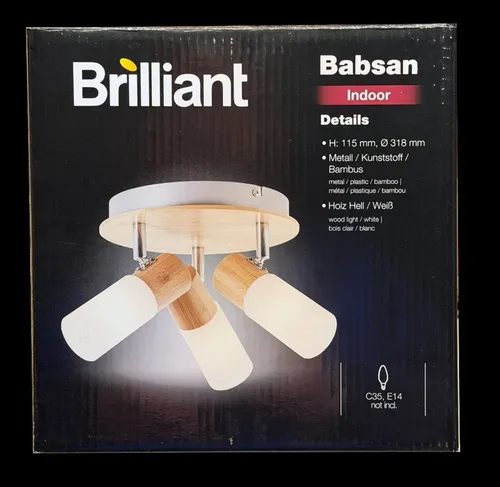 Brilliant Deckenstrahler Babsan, 3-flammig in Holz hell/weiß - Lampen mit modernem Design, dimmbar und schwenkbar für individuelle Lichtakzente in Ihrem Wohnraum.