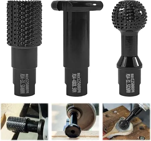 Kugelfräser Holz 3-in-1 Set - Polierscheiben für Winkelschleifer, ideal zum Schleifen, Bohren und Schlitzen mit langlebigem Kohlenstoffstahl für hohe Effizienz und Präzision.
