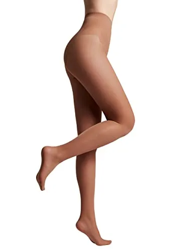Conte elegant seidige Damenstrumpfhose mit verstärktem Höschen - BIKINI 20 DEN - Feinstrumpfhose Damen Strumpfhose extrem elastisch - Farbe Mocca Größe 4