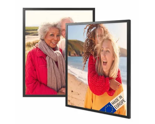 PHOTOLINI Bilderrahmen 2er Set Massivholz-Rahmen Modern Zeitlos mit Acrylglasscheibe