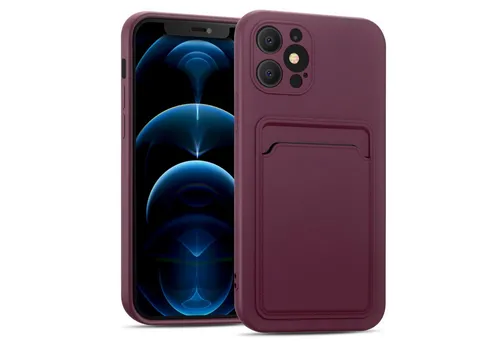 CoolGadget Handyhülle Card Case Handy Tasche für Apple iPhone 12 Pro 6,1 Zoll, Silikon Schutzhülle mit Kartenfach für iPhone 12 Pro Hülle