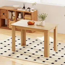 COSTWAY Esstisch 120x70 cm für 4-6 Personen, Holz, rechteckig, Natur