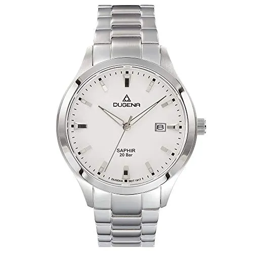 Dugena Herren-Armbanduhr Tresor Master - Elegante Armbanduhr für Herren mit hochwertigem Quarzwerk, robustem Edelstahlgehäuse und 20 bar Wasserdichtigkeit – ideal für Schwimmen und Schnorcheln.