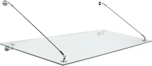 Glaszentrum Hagen 150x90 cm Glasvordach Klar V2A-STB in weiß von Glaszentrum Hagen