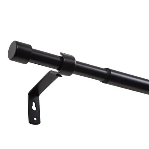 Mardom Vorhangstange Ausziehbar 160-290 cm, Gardinenstange Ausziehbar, Ausziehbare Gardinenstange: Teleskop-Funktion, Minimalistisches und modernes Design, Langlebiges und Robustes Metall - Schwarz