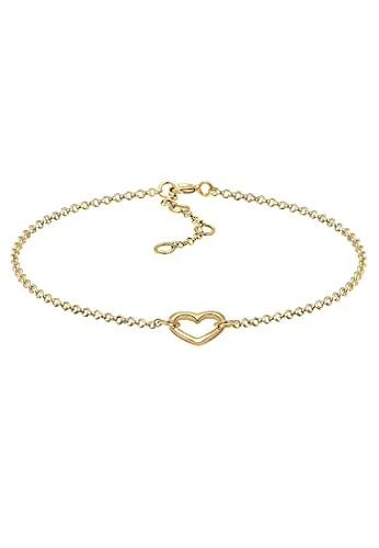 Elli Armband Damen Herz in 925 Sterling Silber vergoldet - Elegantes Herz-Armband aus vergoldetem 925 Sterling Silber. Hochwertige Verarbeitung und anlaufgeschützt, ideal für jeden Anlass. Ein stilvolles Geschenk für besondere Momente.