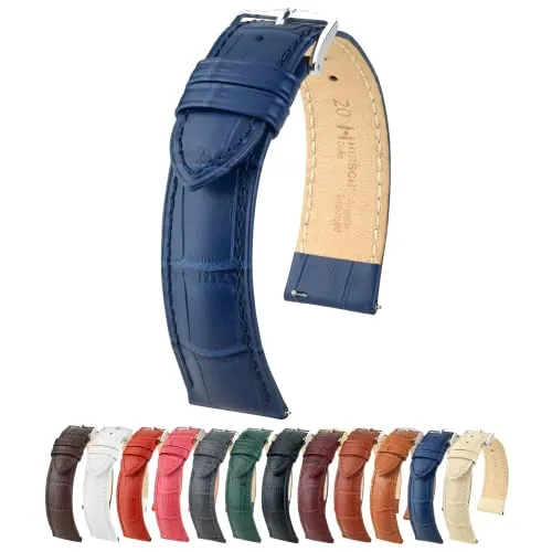 Hirsch Uhren-Armband Duke L 20 mm Leder Blau 01028080-2-20