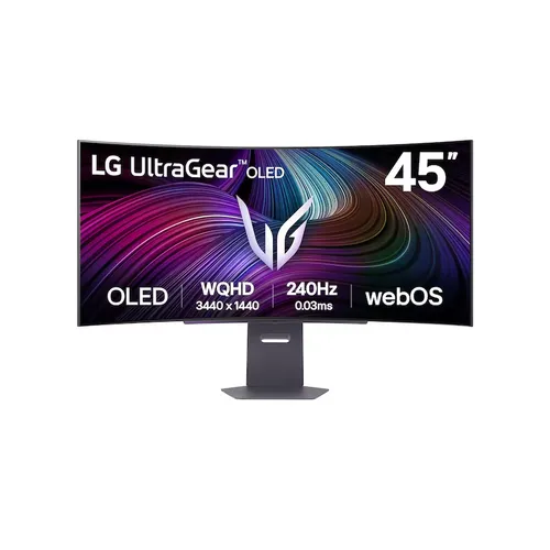 LG 45GX90SA-B 45 Zoll Curved Monitor - UltraWide-OLED Monitor mit 3440 x 1440 Pixel, 0,03ms Reaktionszeit und integrierten Bluetooth/WLAN-Funktionen für kabelloses Streaming und kreative Projekte.
