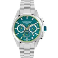 Aston Martin Thrill Hlc W Silber Herren Armbanduhr MTRH2S602 - Elegante Herrenarmbanduhr im sportlichen Design mit Solar-Stoppuhr und 24-Stunden-Anzeige. Hochwertiges Edelstahl-Armband und wasserdicht bis 10 bar – ideal für jeden Anlass.