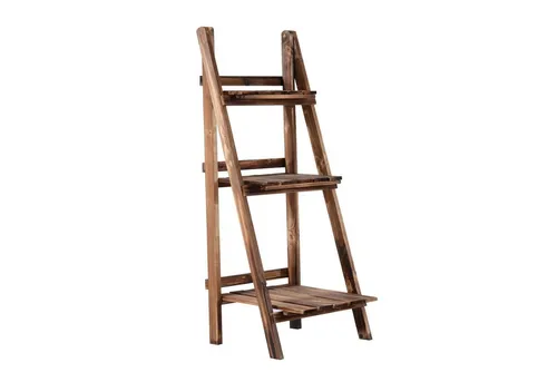 Outsunny Klappbare Pflanzentreppe aus Tannenholz - Praktische und platzsparende Pflanzentreppe aus naturbelassenem Tannenholz, ideal für drinnen und draußen. Mit kompakten Maßen: 37 cm Breite und 93 cm Höhe.