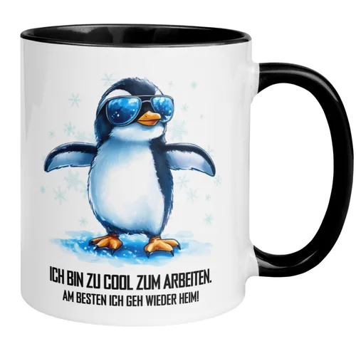 Tasse Morgenmuffel | Pinguin & Spruch | Ich bin zu cool zum Arbeiten
