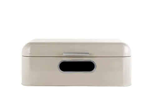 Echtwerk Brotkasten – Rechteckiger Metall-Brotkasten in Creme mit Sichtfenster - Küchenzubehör: Lebensmittelechter und nachhaltiger Brotkasten mit Sichtfenster und Luftlöchern für optimale Frische und Stil in Ihrer Küche.