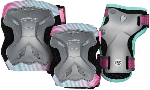 POWERSLIDE KIDS PRO GIRLS Schonerset 2025 - S - Skate Protektoren für Kinder, mit stoßdämpfenden Materialien und atmungsaktiven Pads für sicheren und komfortablen Schutz beim Inline-Skaten und anderen Actionsportarten.