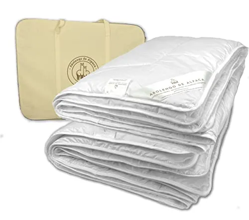 Abolengo de Alpaca Alpaka Bettdecke 4 Jahreszeiten, Premium Line, Füllung aus 100% Baby Alpaka (155x200cm) 2 Decken zum zusammenknüpfen 1x Sommer und 1x Gzj, Bezugsstoff: 200er Baumwollbatist